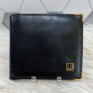 Dunhill Black Bifold Leather Compact Wallet
